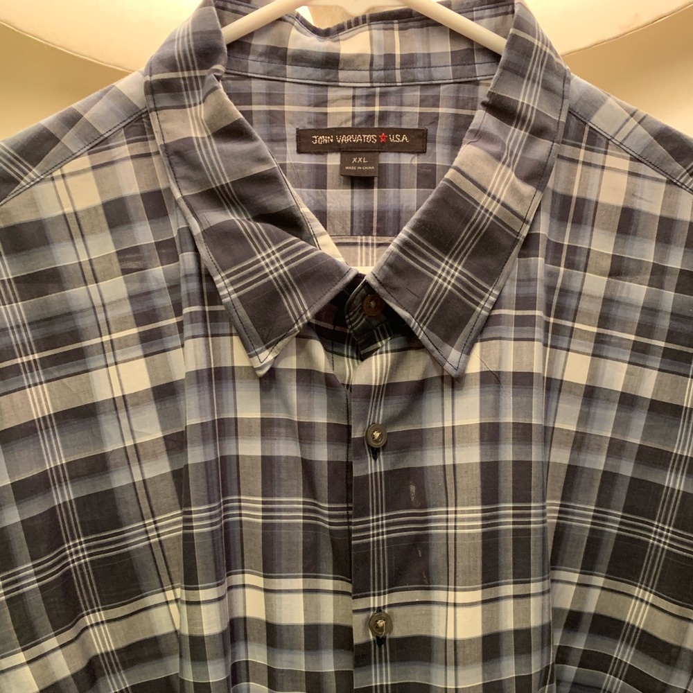 John Varvatos button down plaid shirt